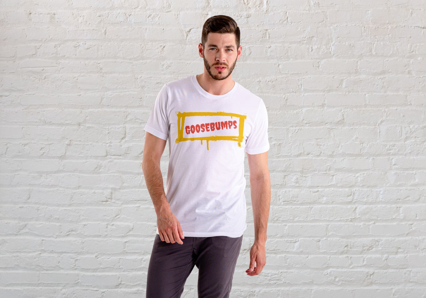 Goosebumps White Regular Fit Men’s T-Shirt