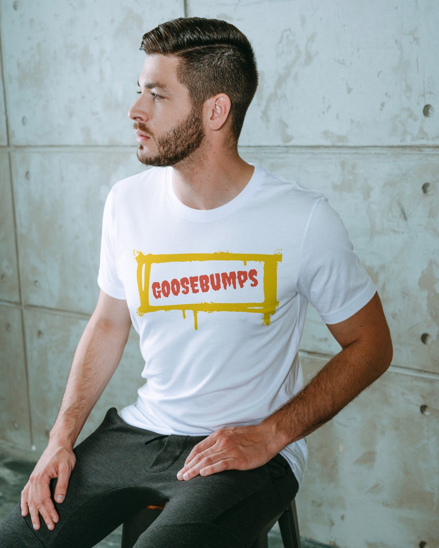 Goosebumps White Regular Fit Men’s T-Shirt