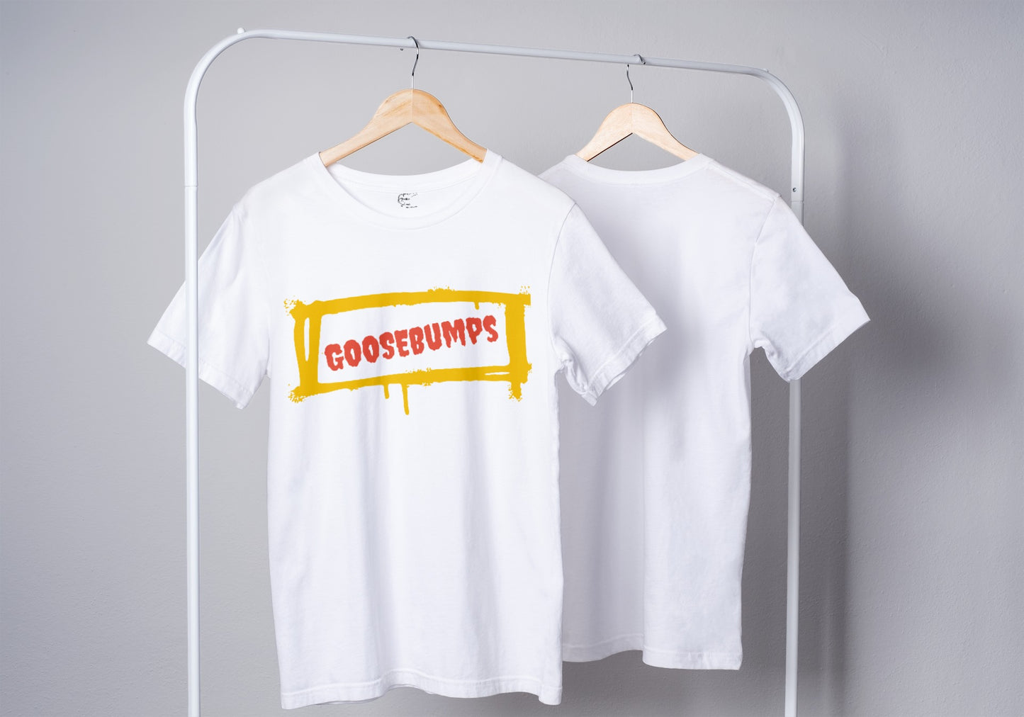 Goosebumps White Oversized Fit Unisex T-Shirt