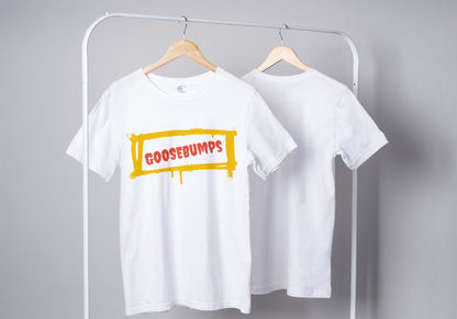 Goosebumps White Oversized Fit Unisex T-Shirt