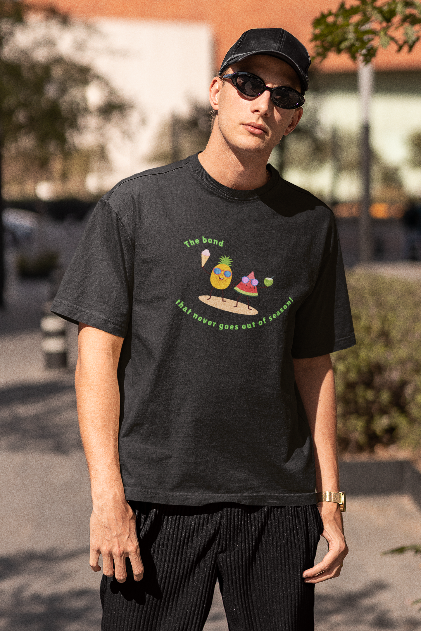 The bond that never goes out of season Black Oversized Fit Unisex T-Shirt