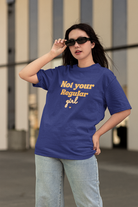 Not Your Regular Girl Royal Blue Oversized Fit Unisex T-Shirt