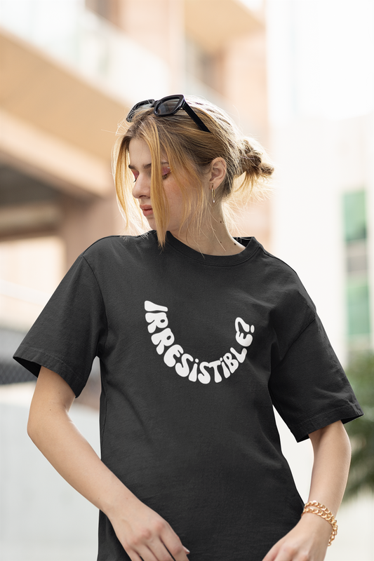 Irresistible Black Oversized Fit Unisex T-Shirt