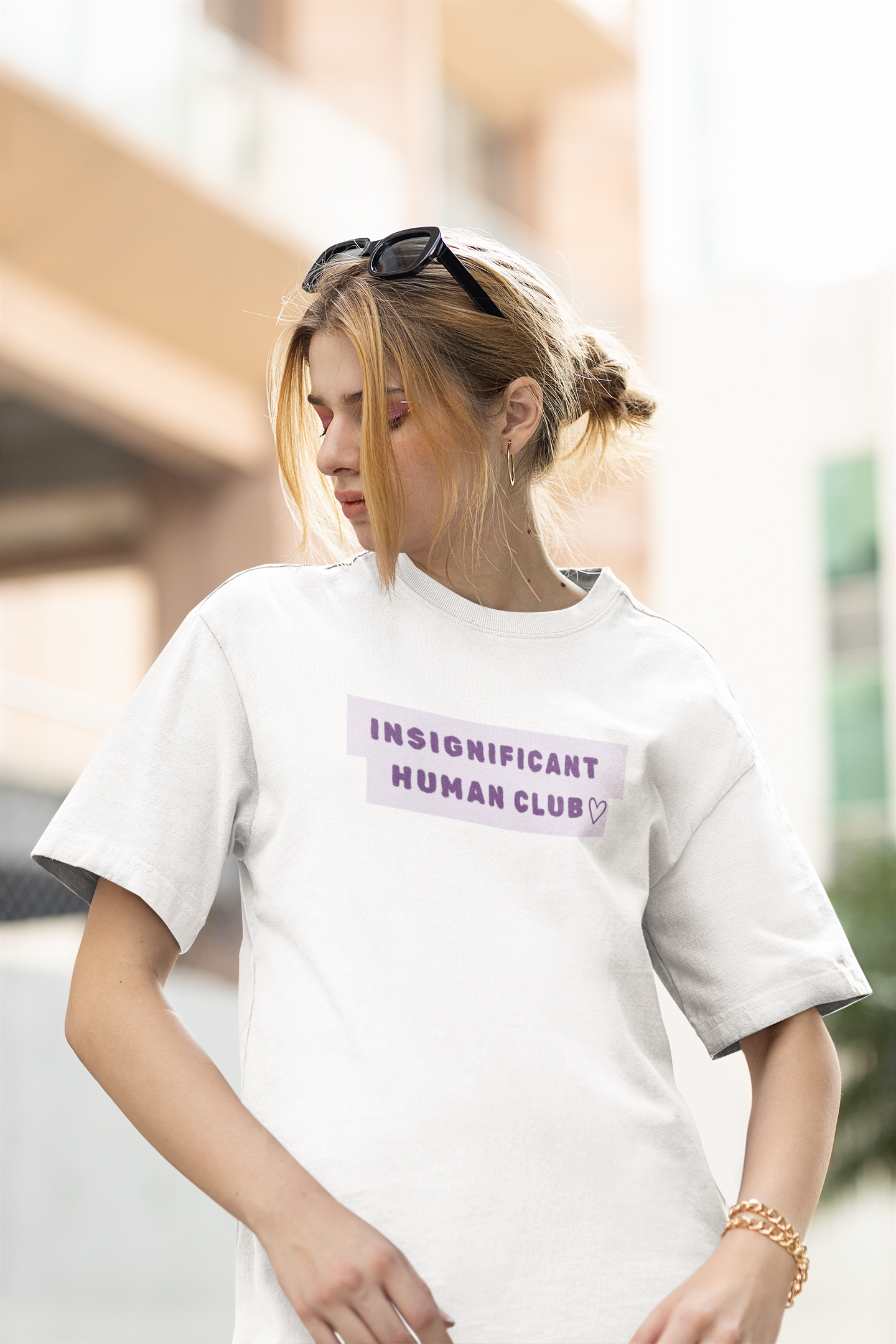 Insignificant Human Club White Oversized Fit Unisex T-Shirt