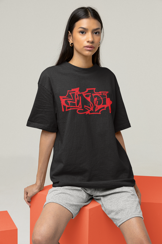 Inferno Black Oversized Fit Unisex T-Shirt