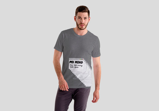 Mind Tab Grey Regular Fit Men’s T-Shirt