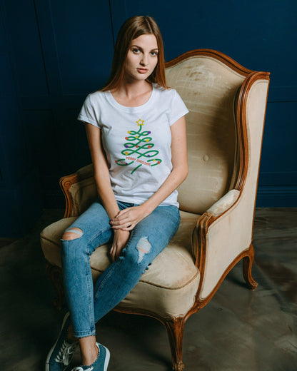 Christmas Tree White Regular Fit Women’s T-Shirt