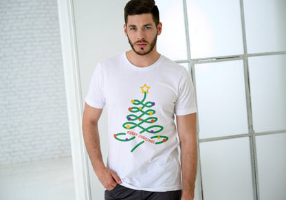 Christmas Tree White Regular Fit Men’s T-Shirt