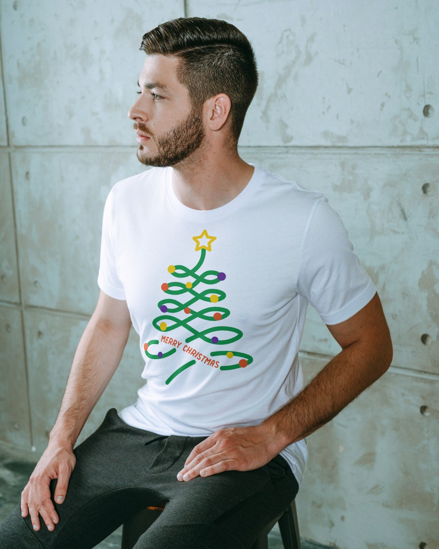 Christmas Tree White Regular Fit Men’s T-Shirt