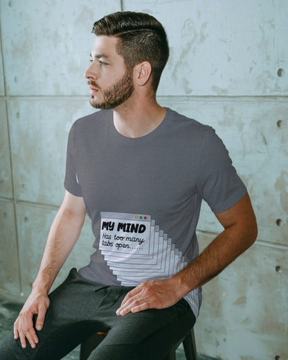 Mind Tab Grey Regular Fit Men’s T-Shirt