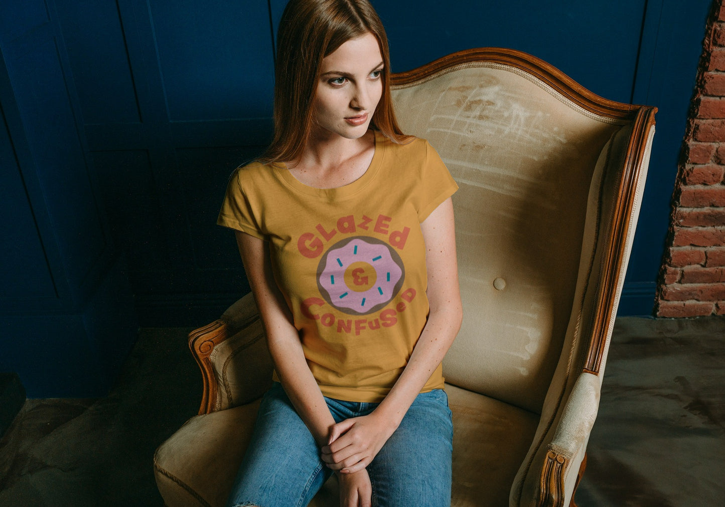 Donut Golden Yellow Regular Fit Women’s T-Shirt