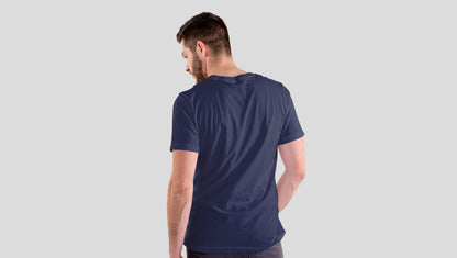 Abstract Colour Block Navy Blue Regular Fit Men’s T-Shirt