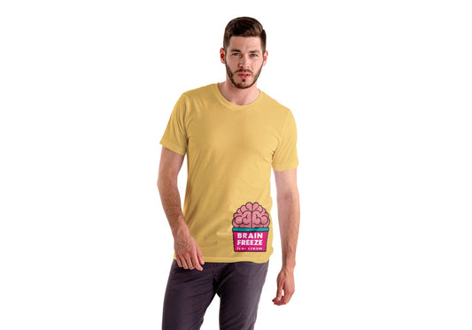 Brain Freeze Yellow Regular Fit Men’s T-Shirt