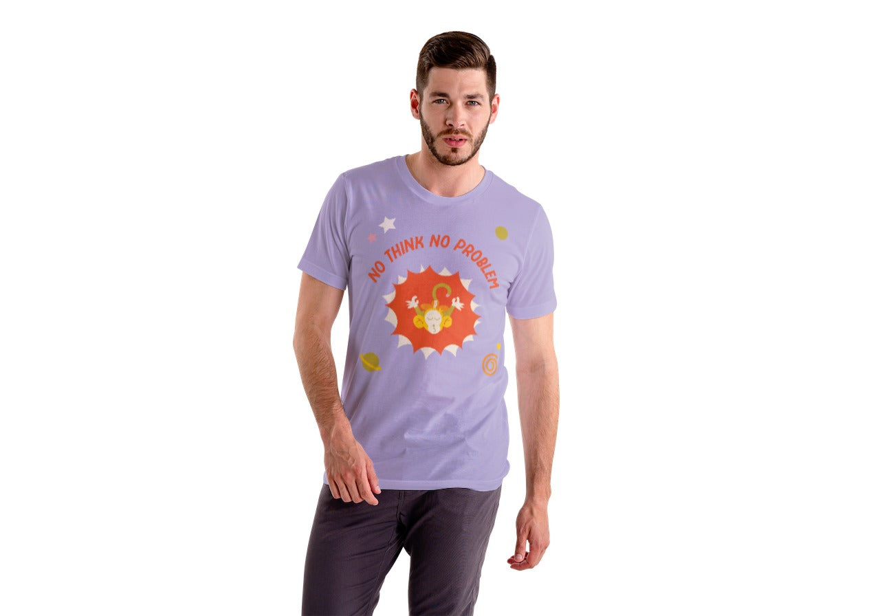 No Think, No Problem Lavender Regular Fit Men’s T-Shirt