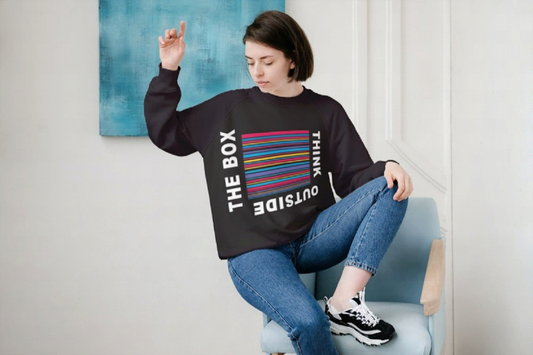 Think Outside the Box Black Unisex Sweatshirt